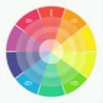 Color wheel showcasing pink and green as complementary colors