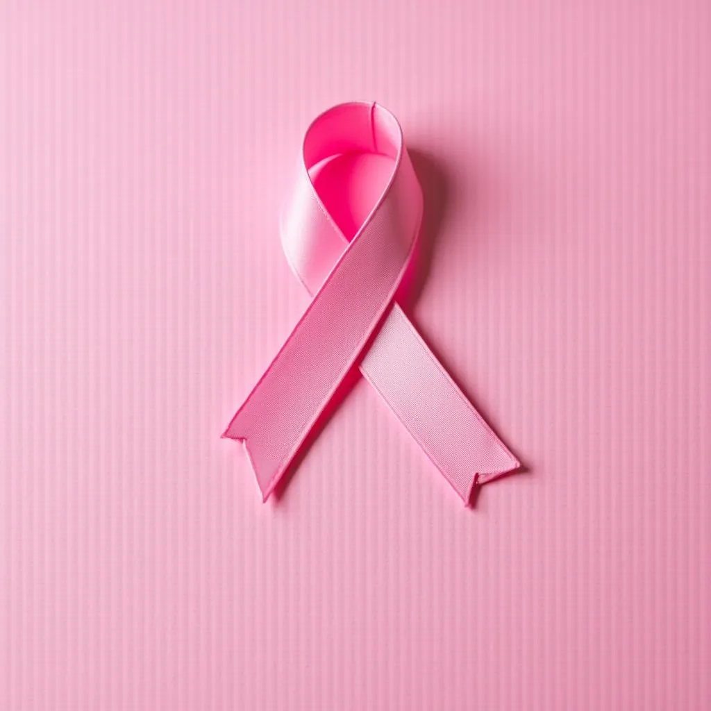 Pink ribbon symbolizing breast cancer awareness