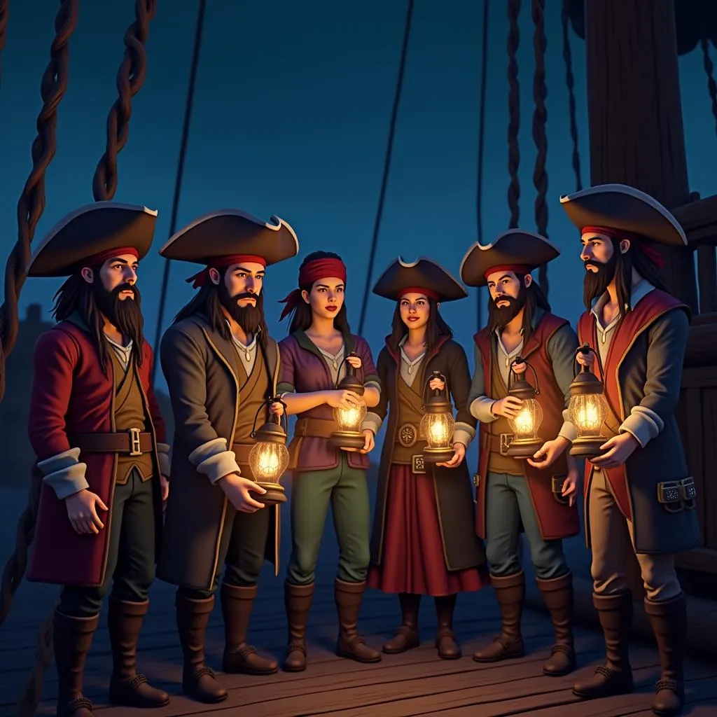 Pirate Crew Lanterns Sea of Thieves