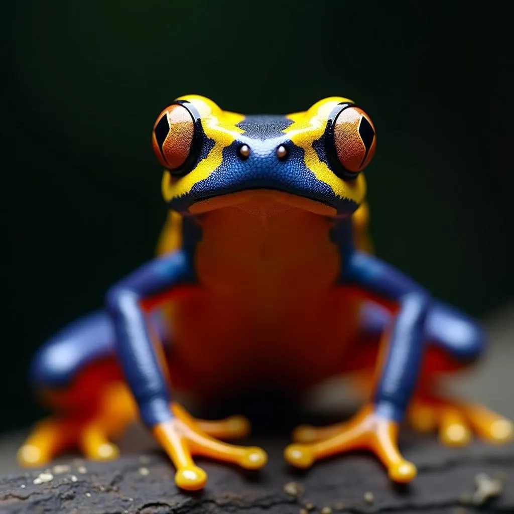 Poison Dart Frog with Vibrant Colors