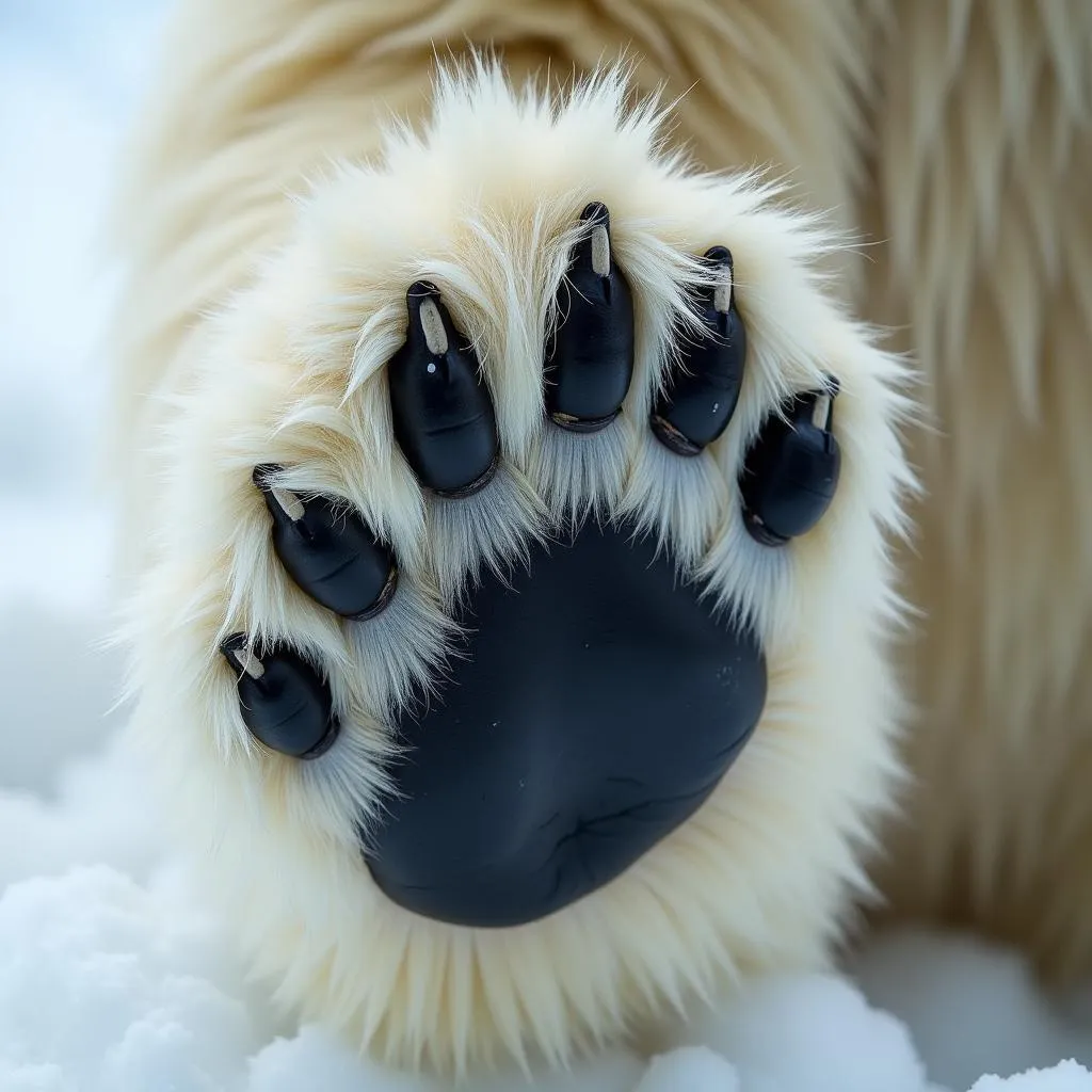 Polar bear with visible black skin