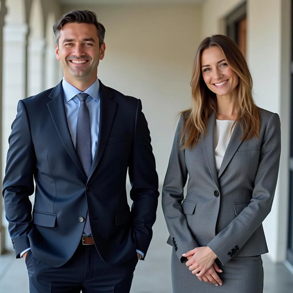 Man and woman dressed in professional court attire