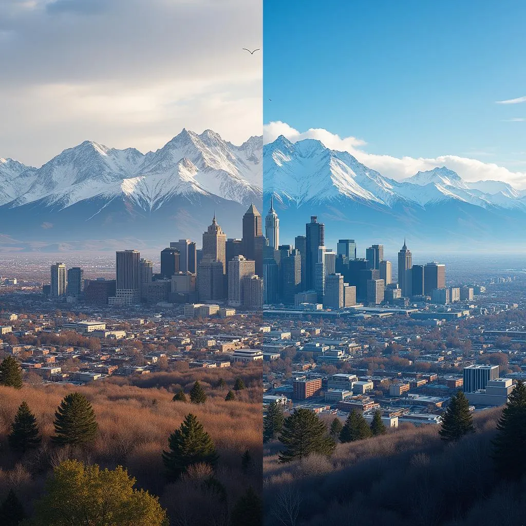 Comparing the skylines of Salt Lake City and Denver