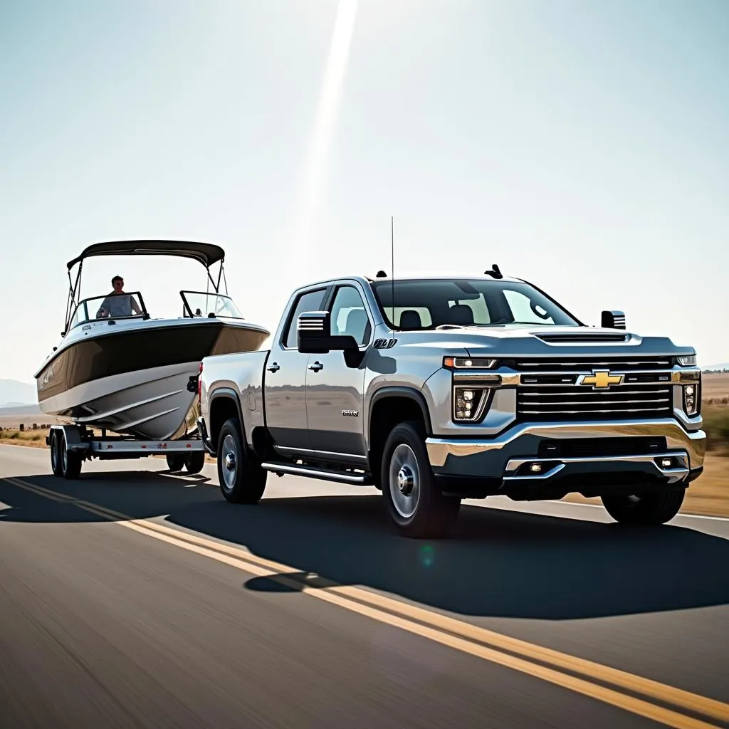 Chevrolet Silverado Towing a Boat