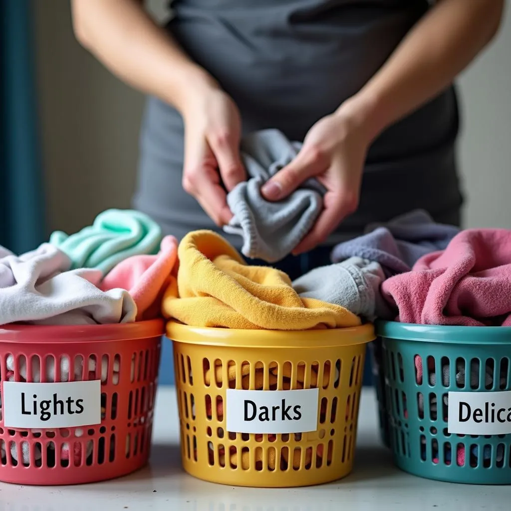 Sorting laundry by color