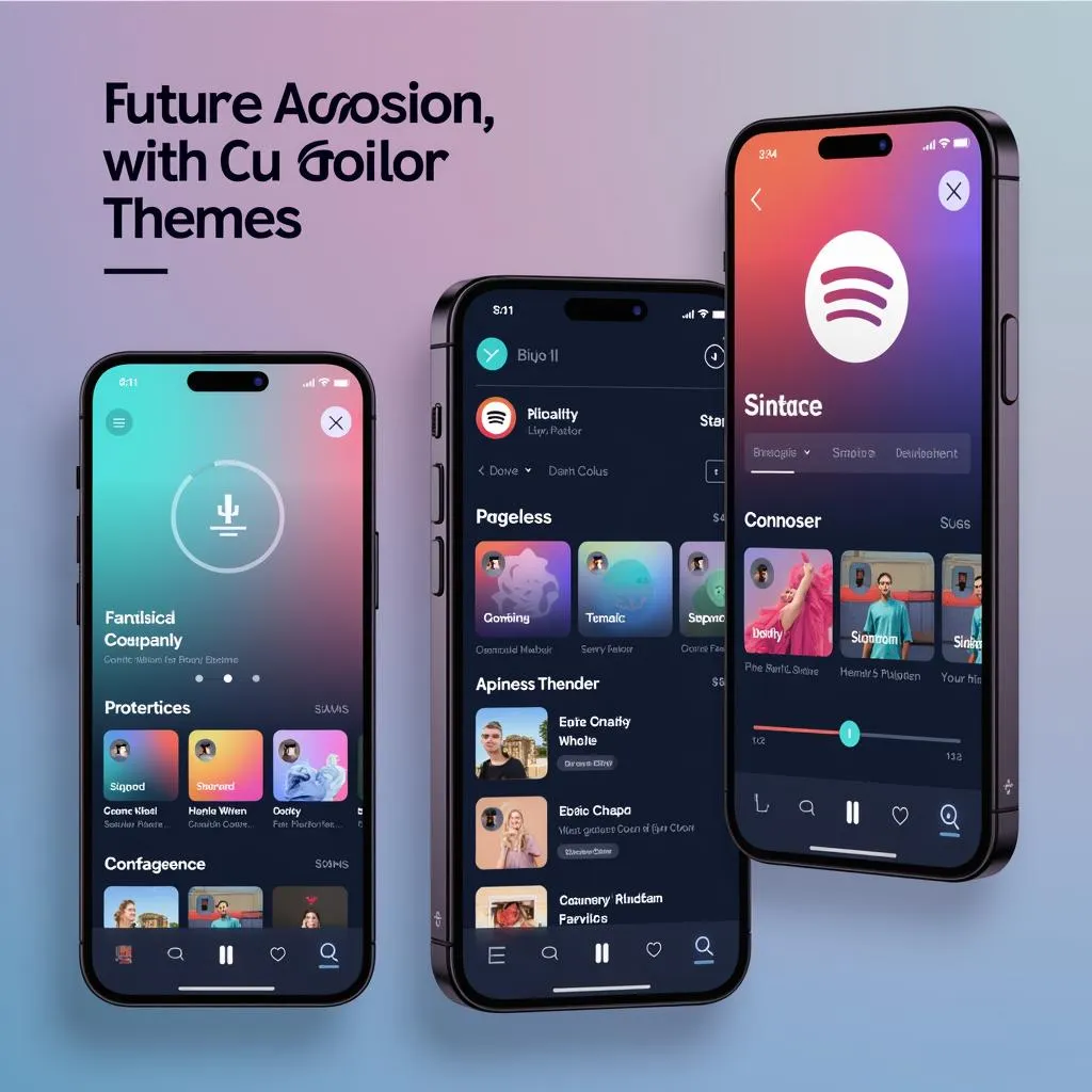 Spotify App Mockup with Color Themes