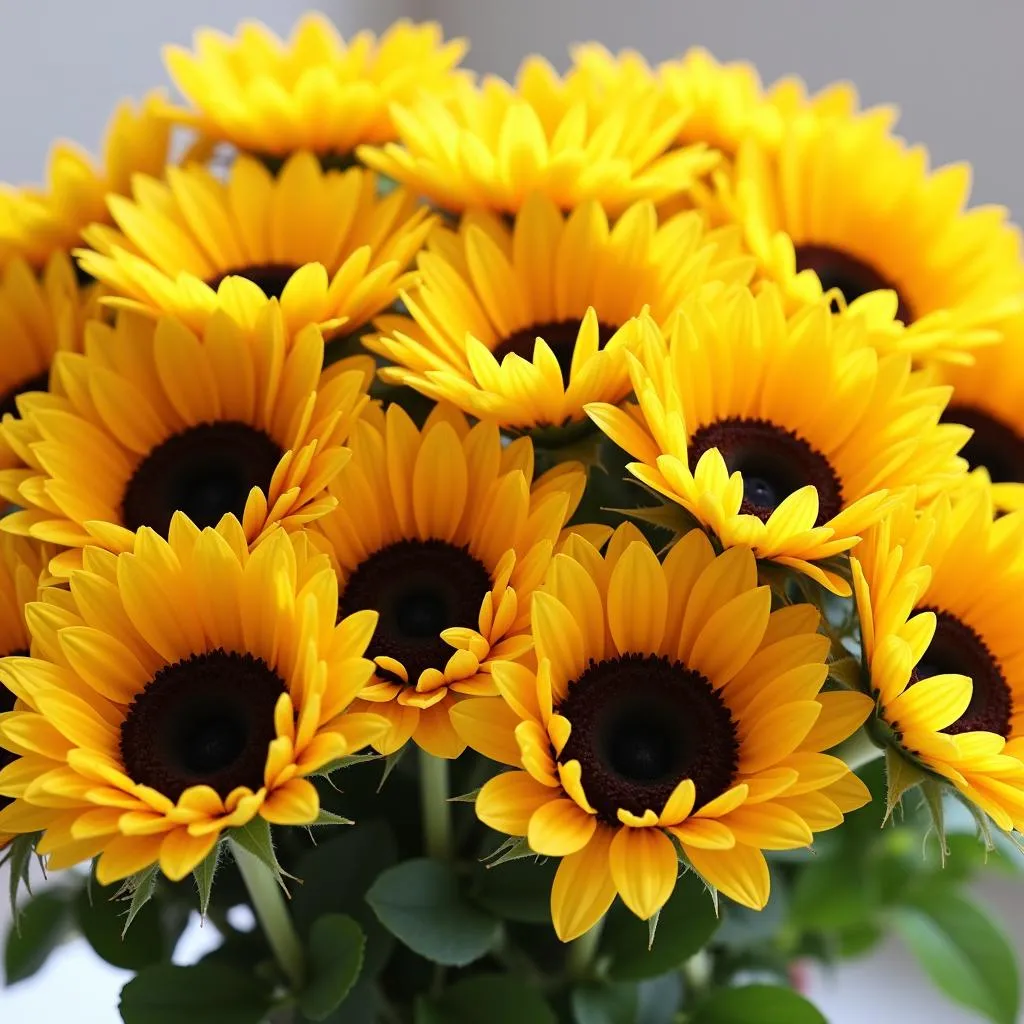 Sunflower Bouquet with Different Colors