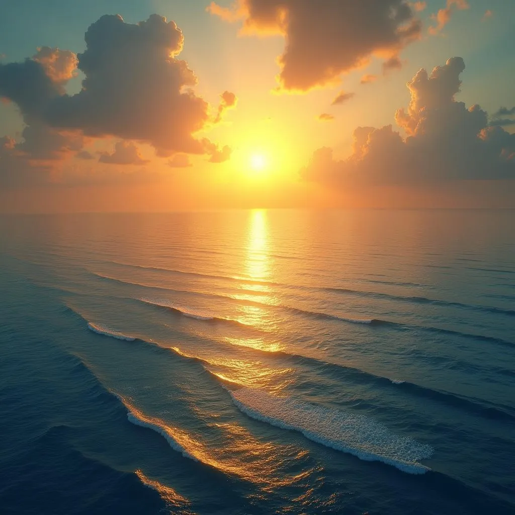 Sunrise Over a Calm Ocean