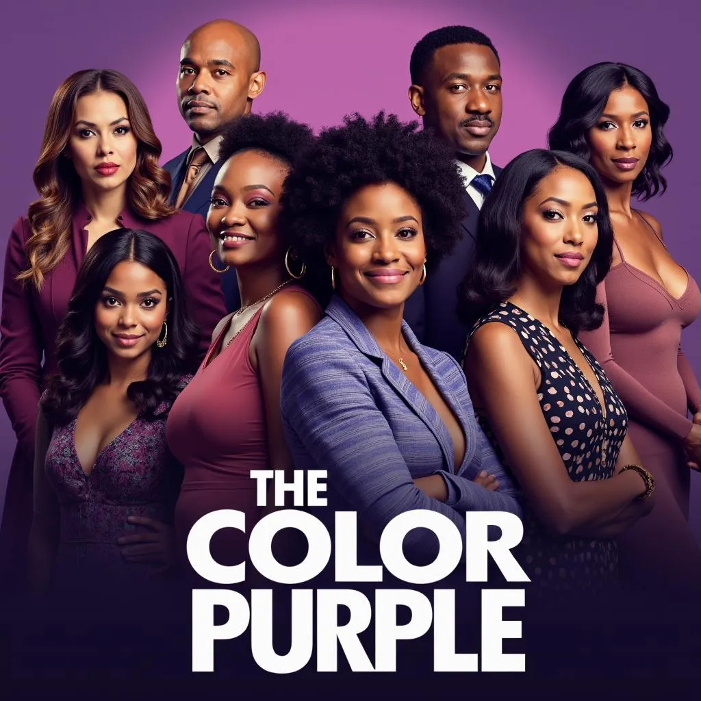 The Color Purple 2023 movie poster featuring the main cast.