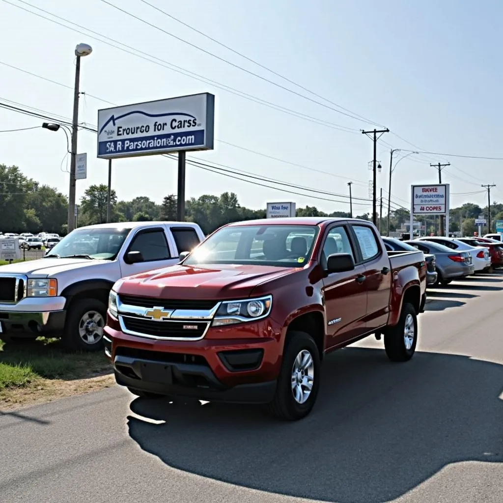 Used Car Lot with Trucks