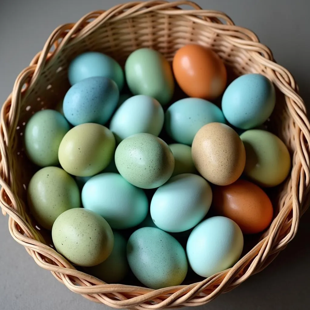 Basket of Easter Egger Eggs