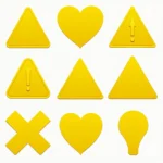 Different shapes and colors of warning signs