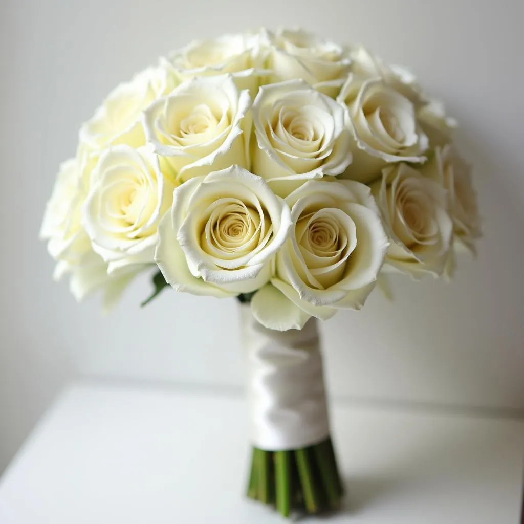 White rose wedding bouquet