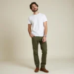 White Shirt with Olive Pants