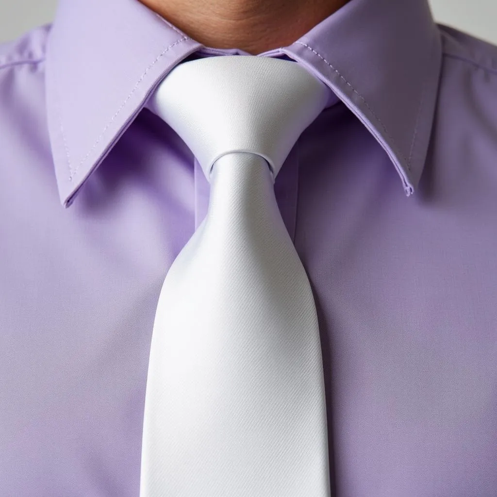 White Tie with Purple Shirt