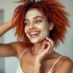 Woman Applying Hair Mask