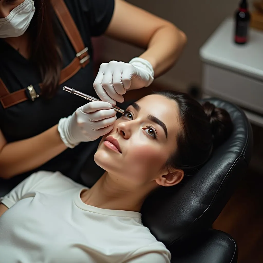 Professional Eyebrow Tinting at a Salon