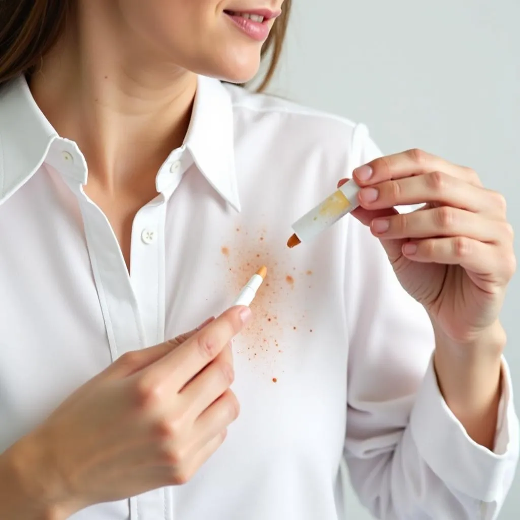 Pre-Treating a Stain on a White Shirt