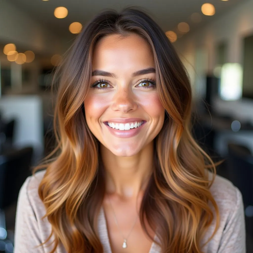 Woman with Healthy Shiny Hair