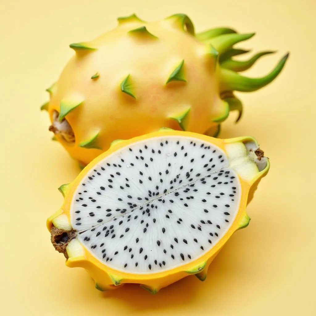 Yellow Dragon Fruit Skin and Flesh