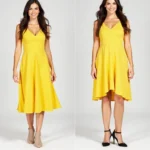 Yellow dress with different shoe colors