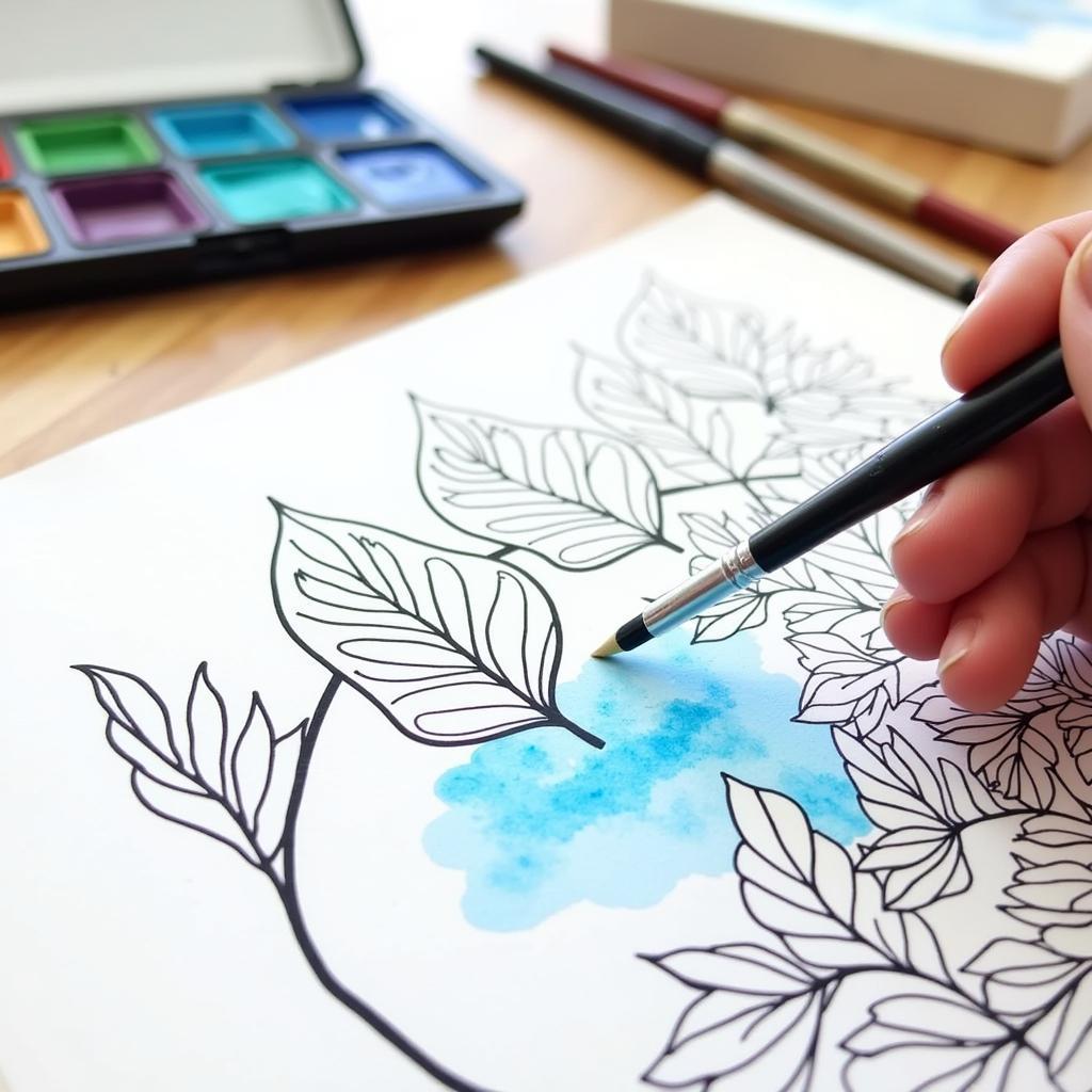 Watercolor Techniques for Adult Coloring