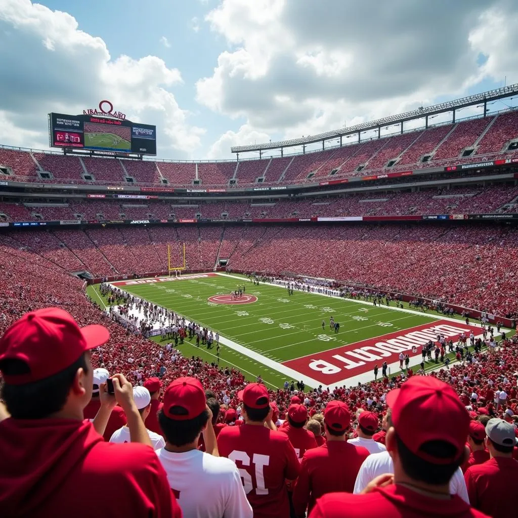 Alabama Crimson Tide fans in stadium