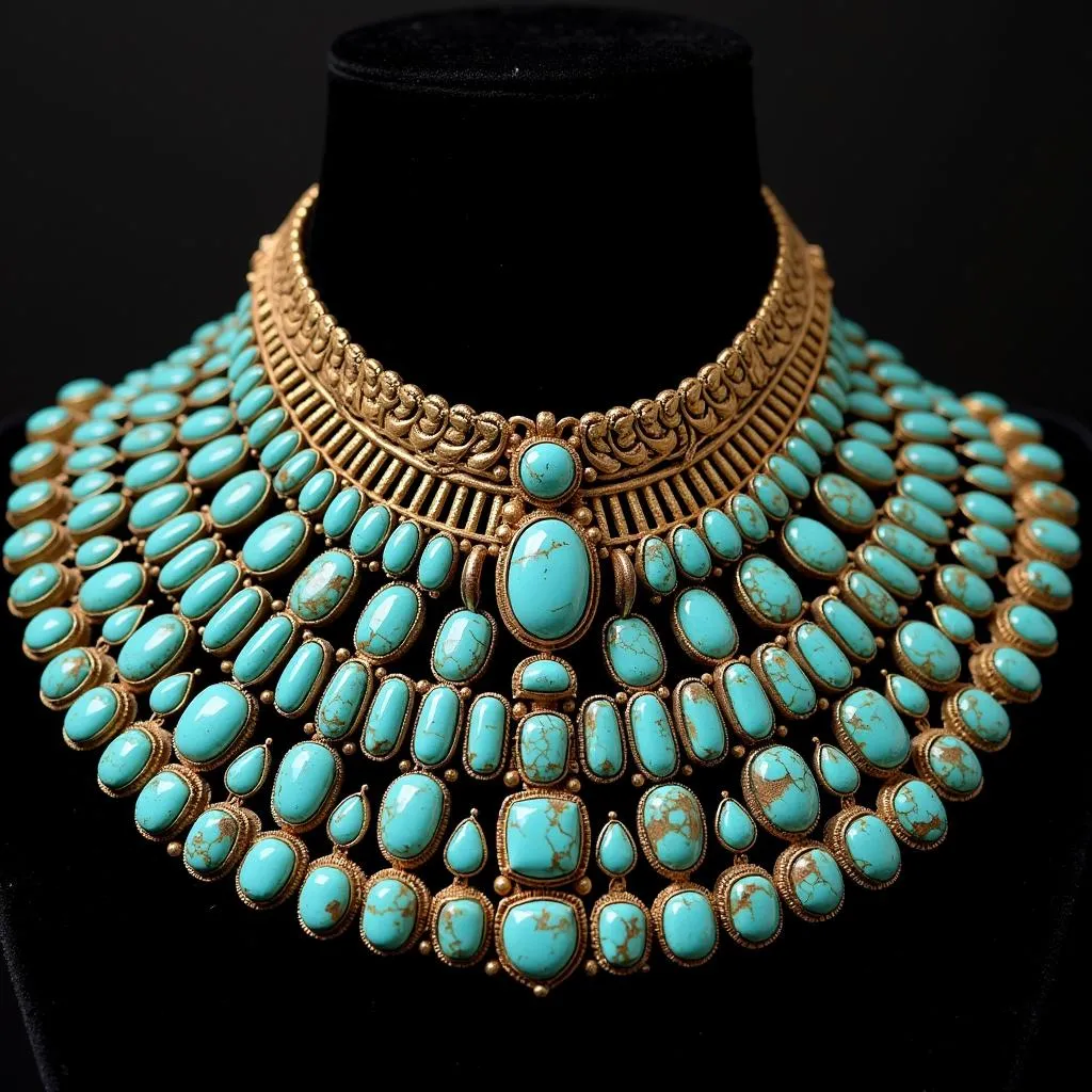 Ancient Egyptian necklace with turquoise stones