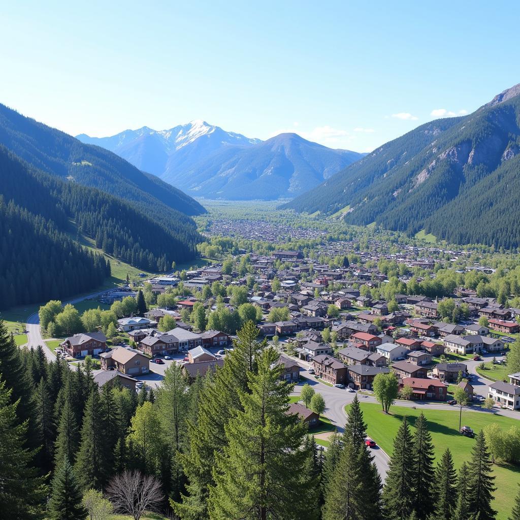 Aspen Colorado Town Elevation View