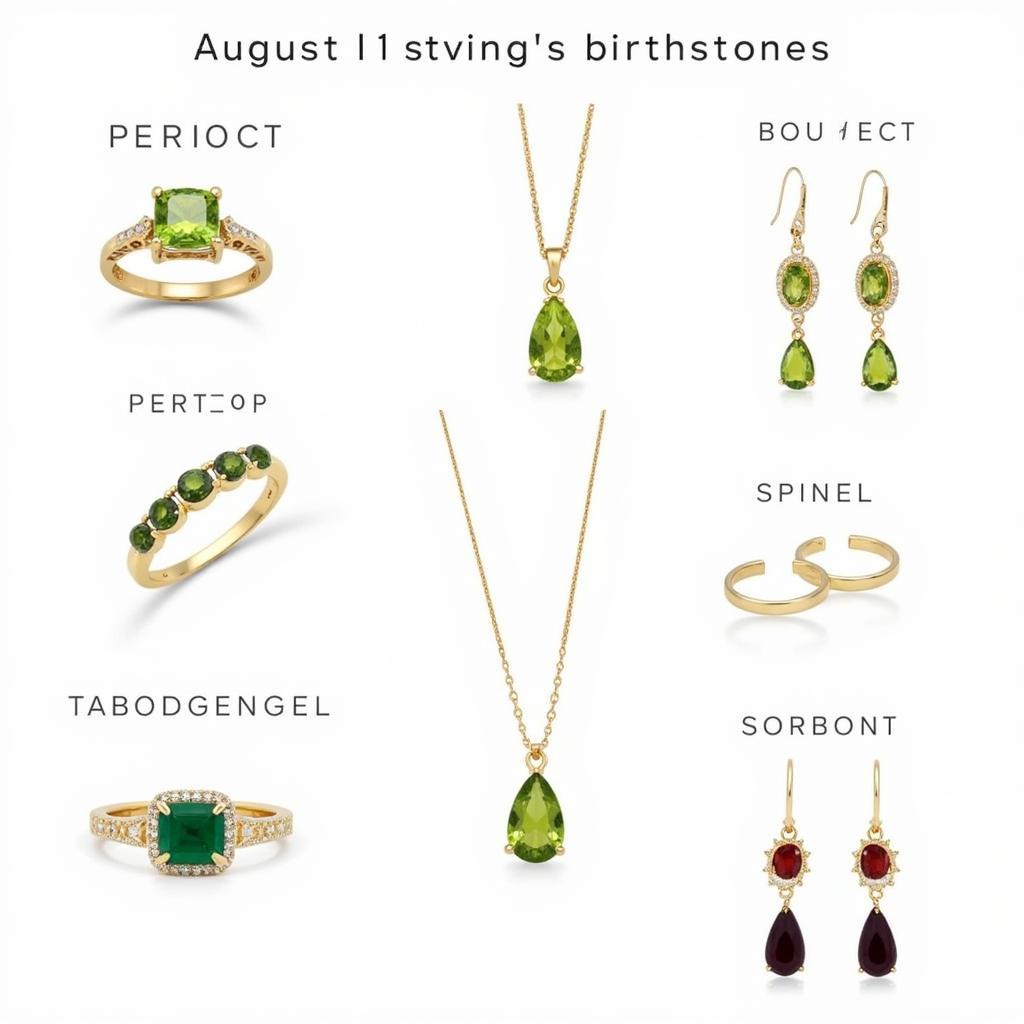 August Birthstone Jewelry: A Variety of Colors and Styles