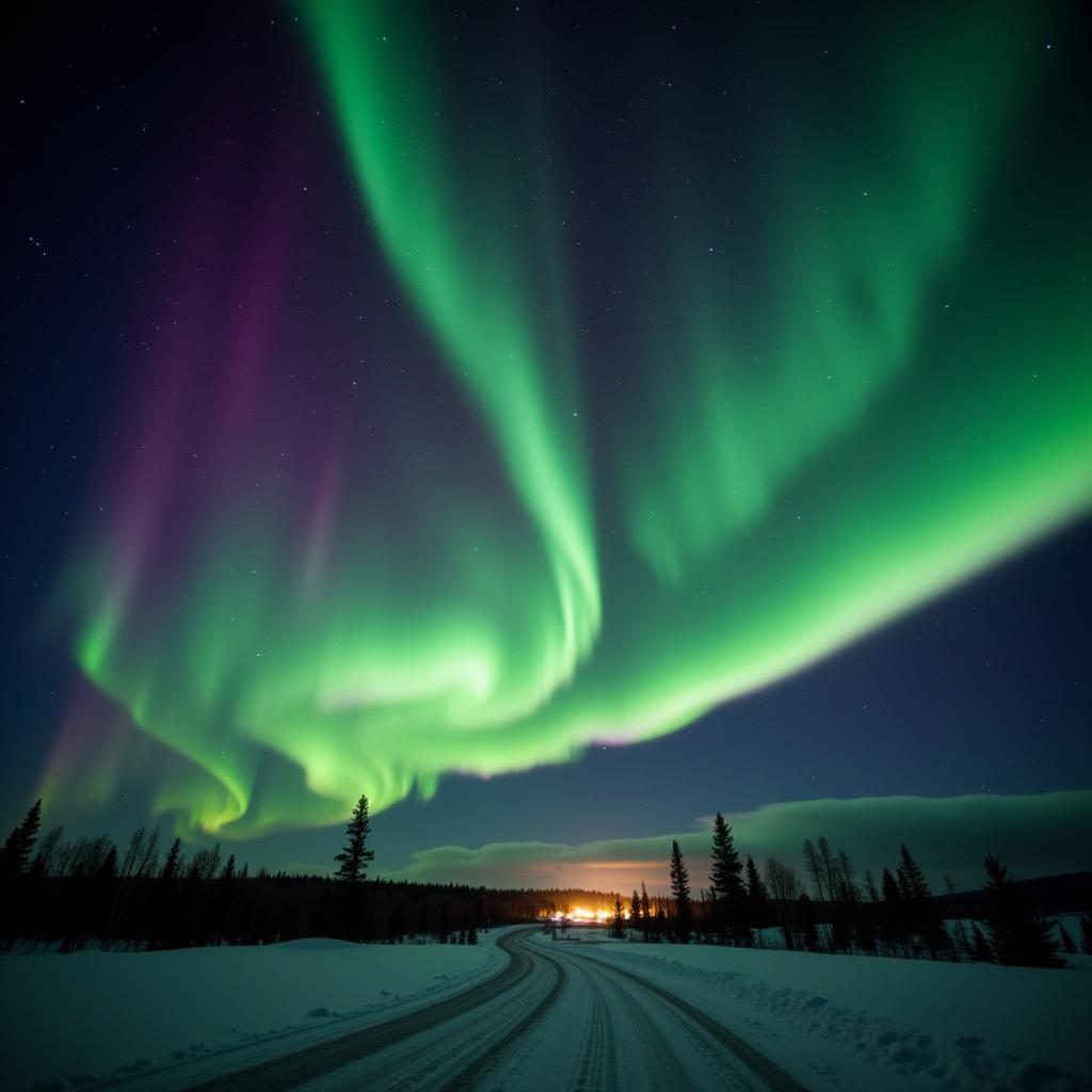 Aurora Borealis illuminating the Colorado night sky