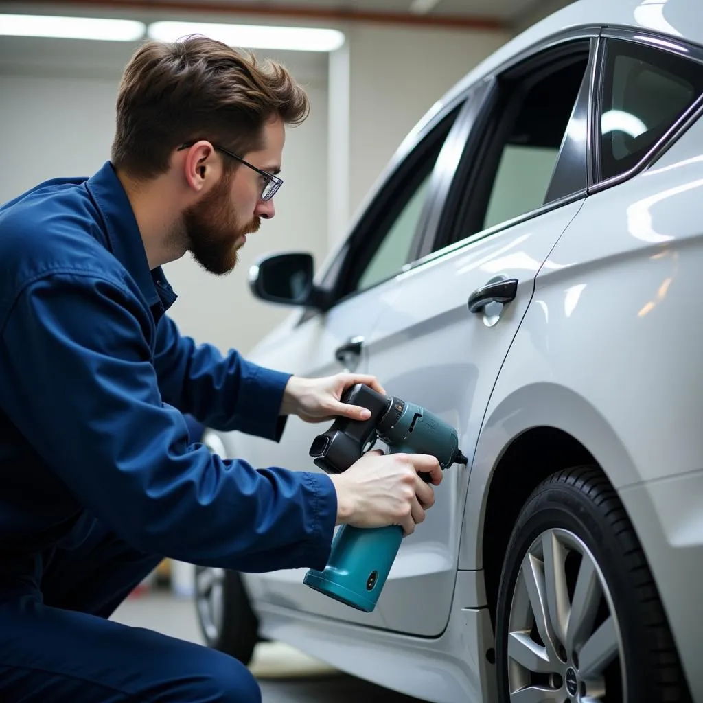 Professional Color Matching at an Auto Body Shop