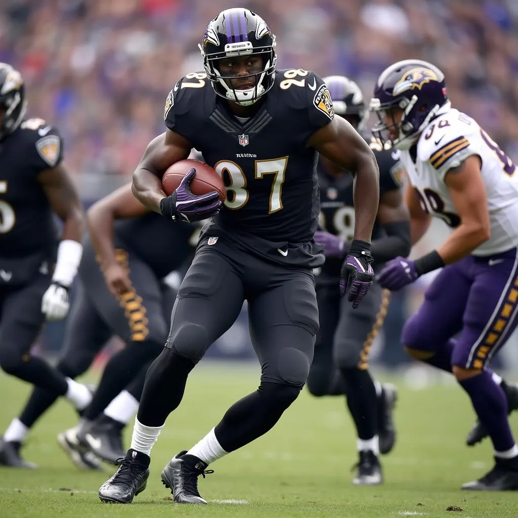 Baltimore Ravens players in action