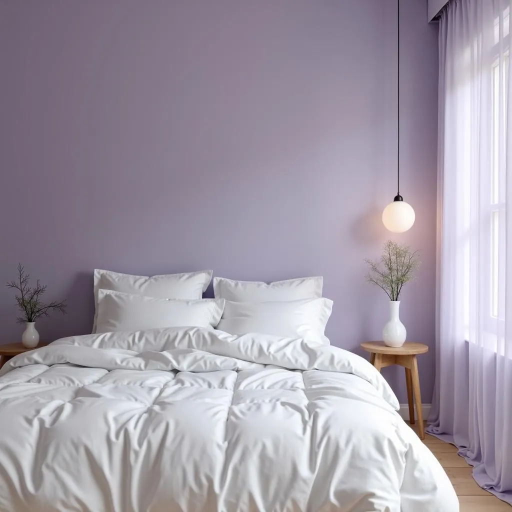 Bedroom with Purplish Blue Wall