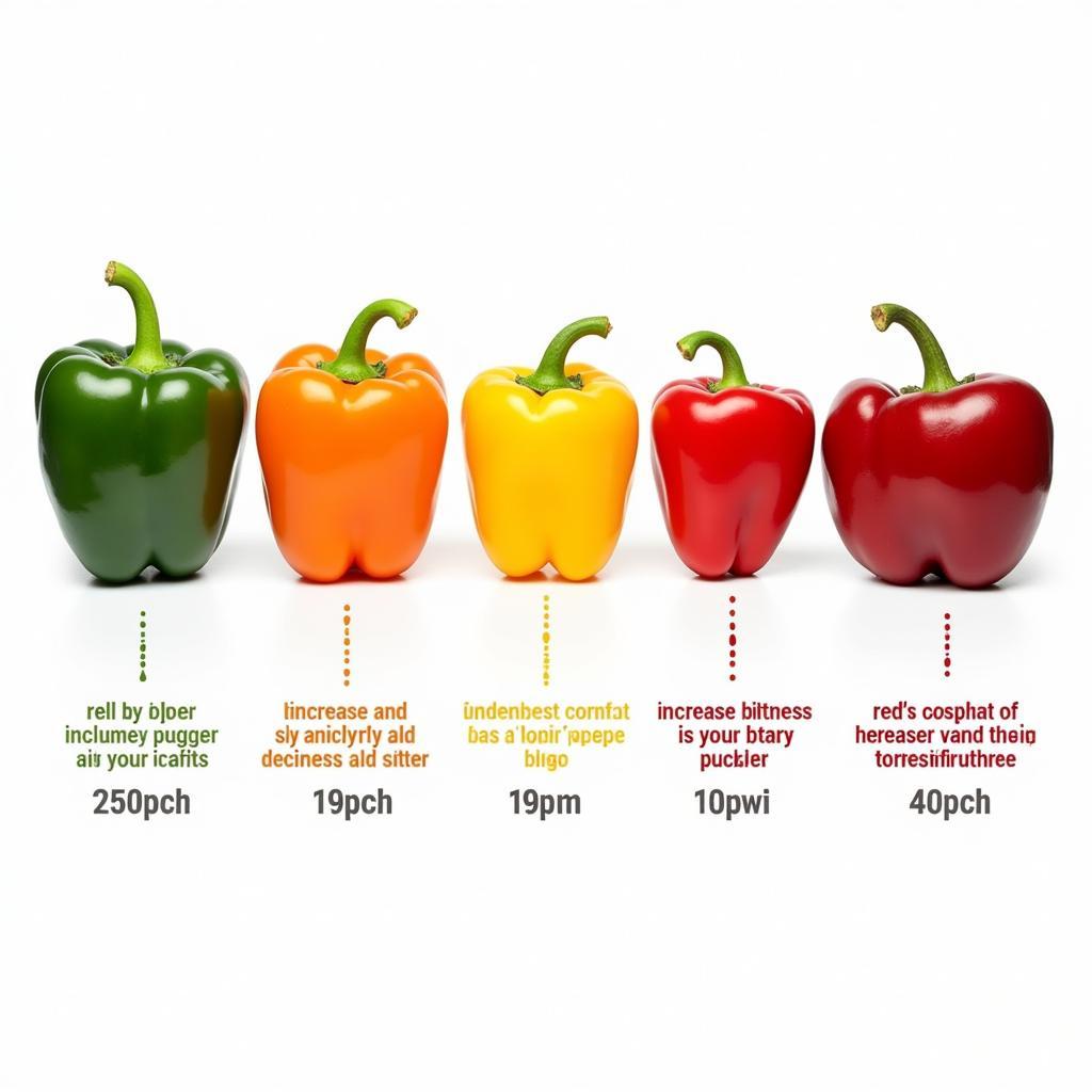 Bell Pepper Color Chart Showing Ripening Stages and Corresponding Flavor Profiles