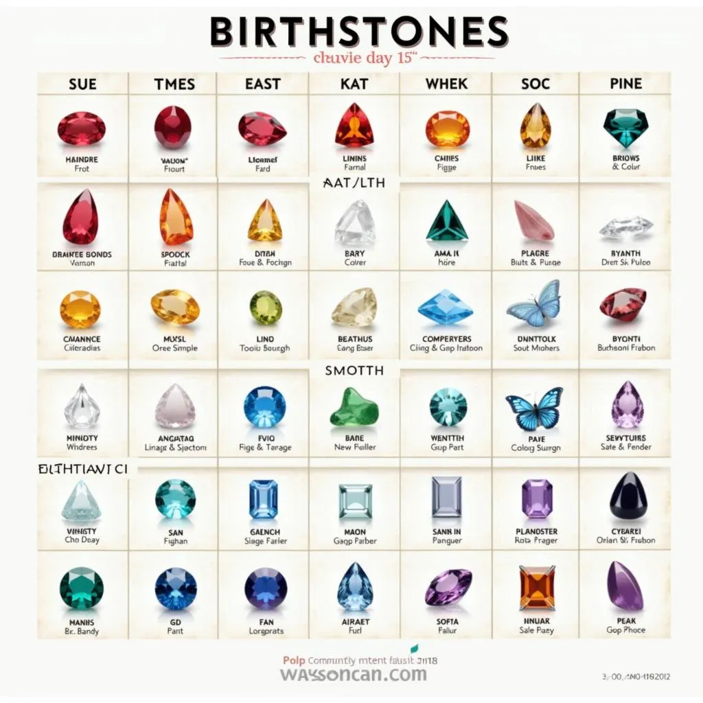 Birthstone Color Chart