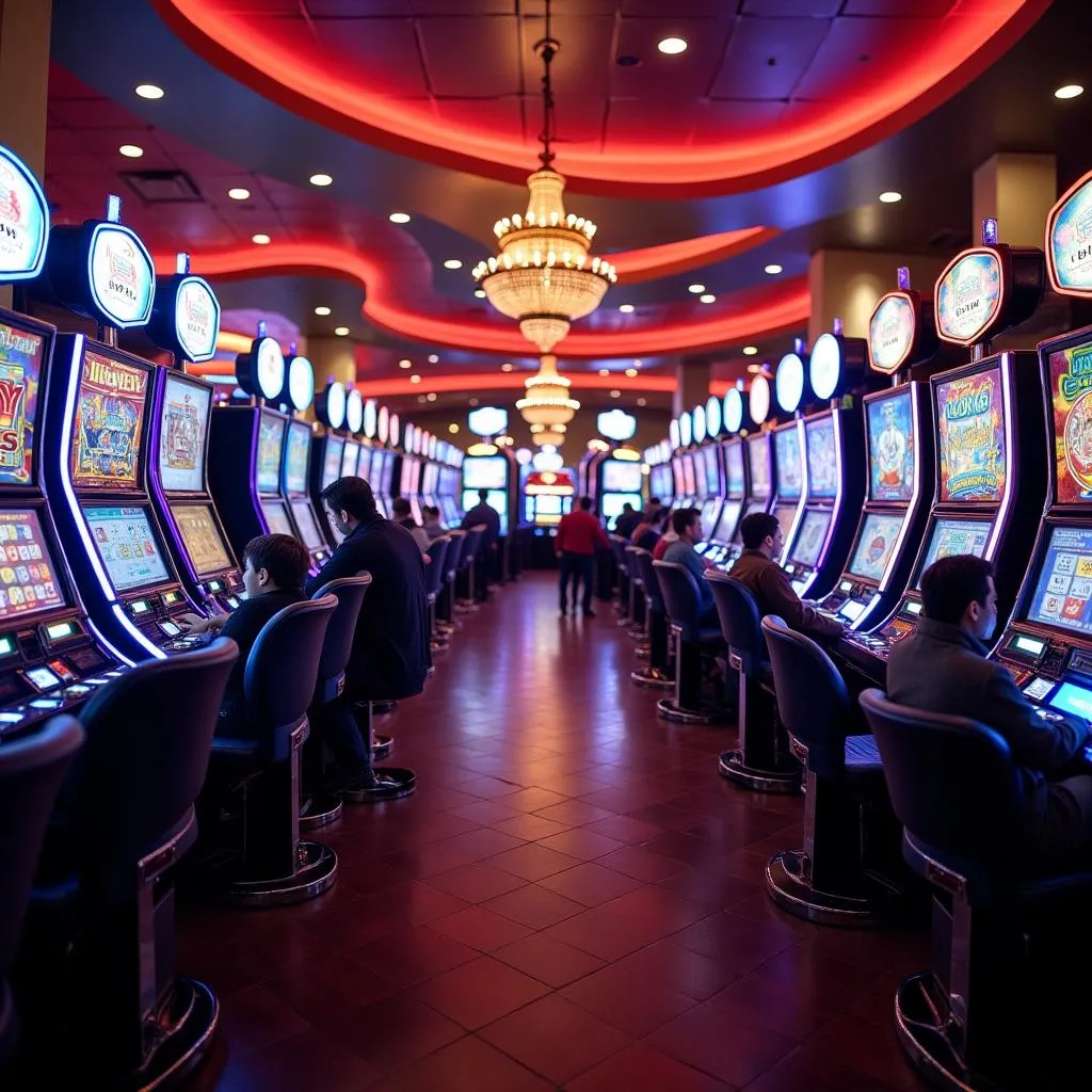 Interior of a Black Hawk Casino with Slot Machines