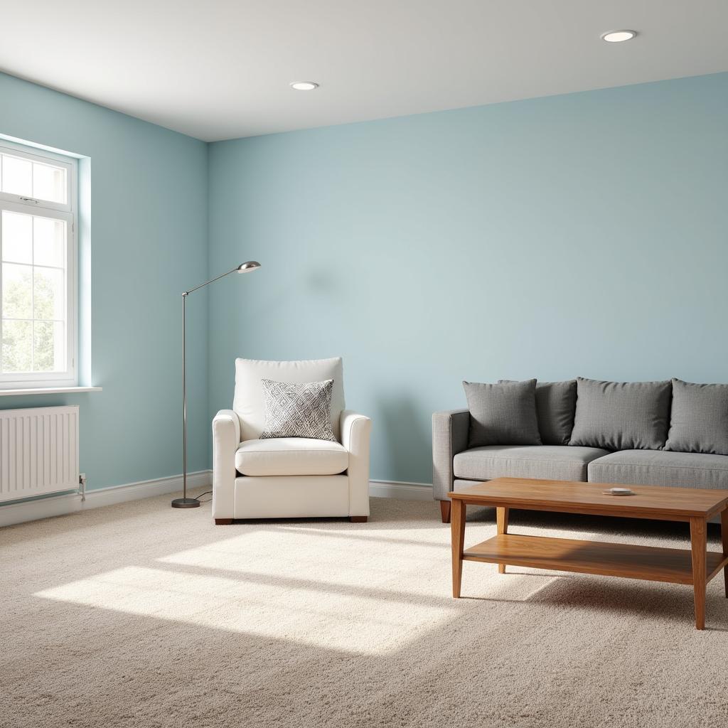 Blue Walls with Beige Carpet