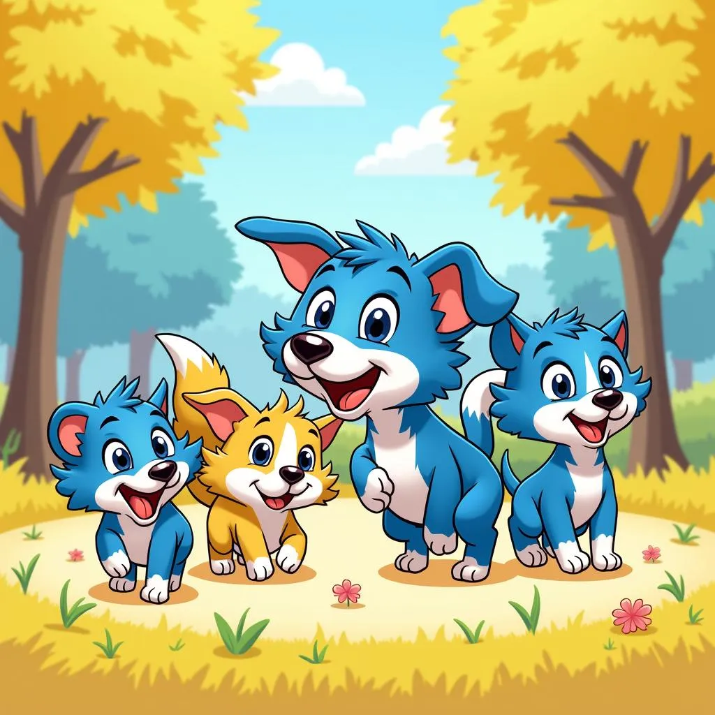 Bluey and Her Family Playing in the Park