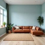 Brown and Blue Living Room