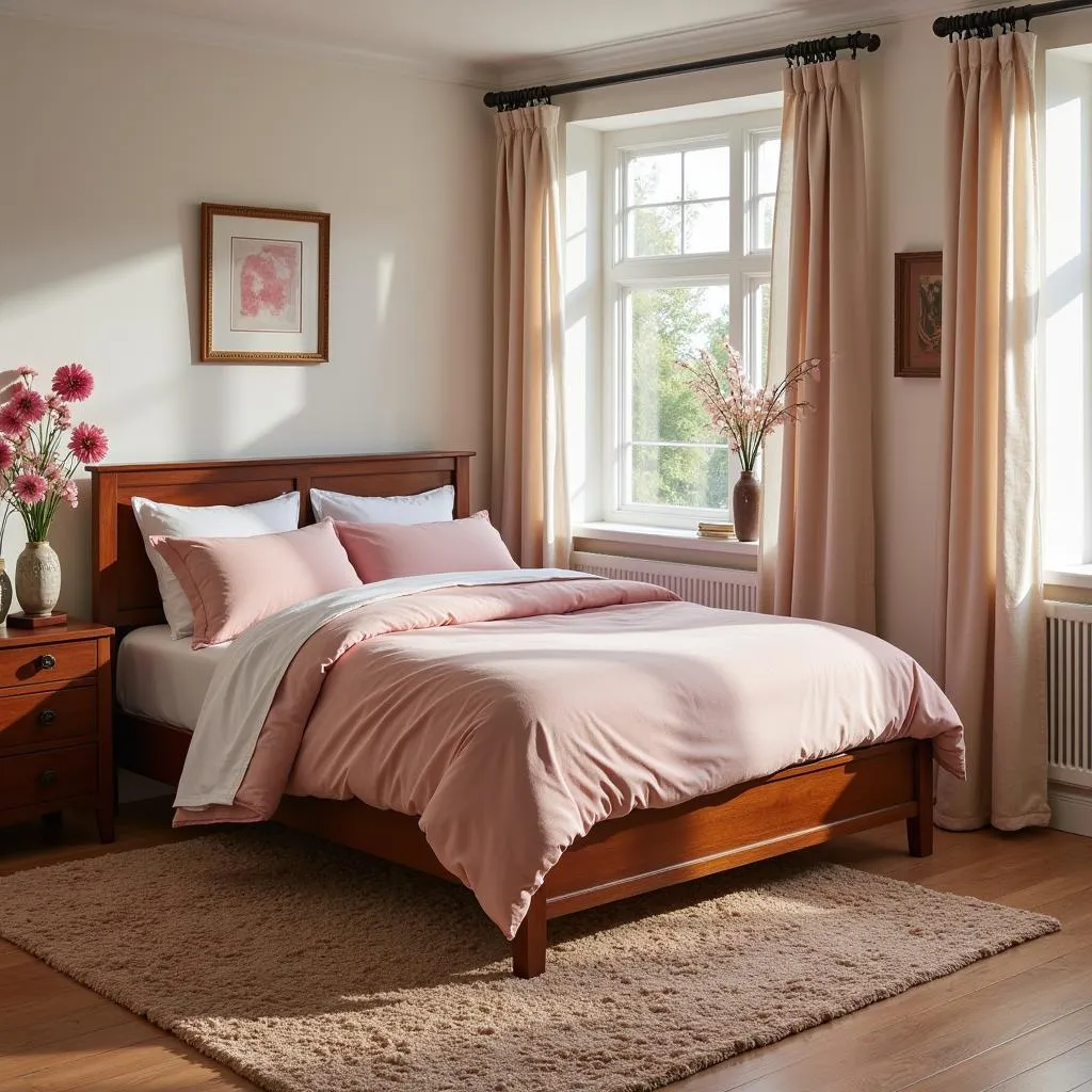 Brown and Pink Bedroom