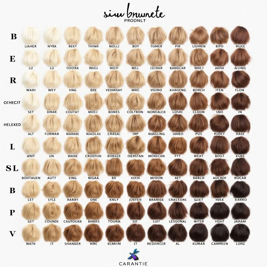 Brunette hair color chart