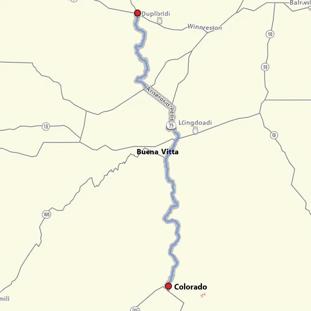 Buena Vista, Colorado, location on a map