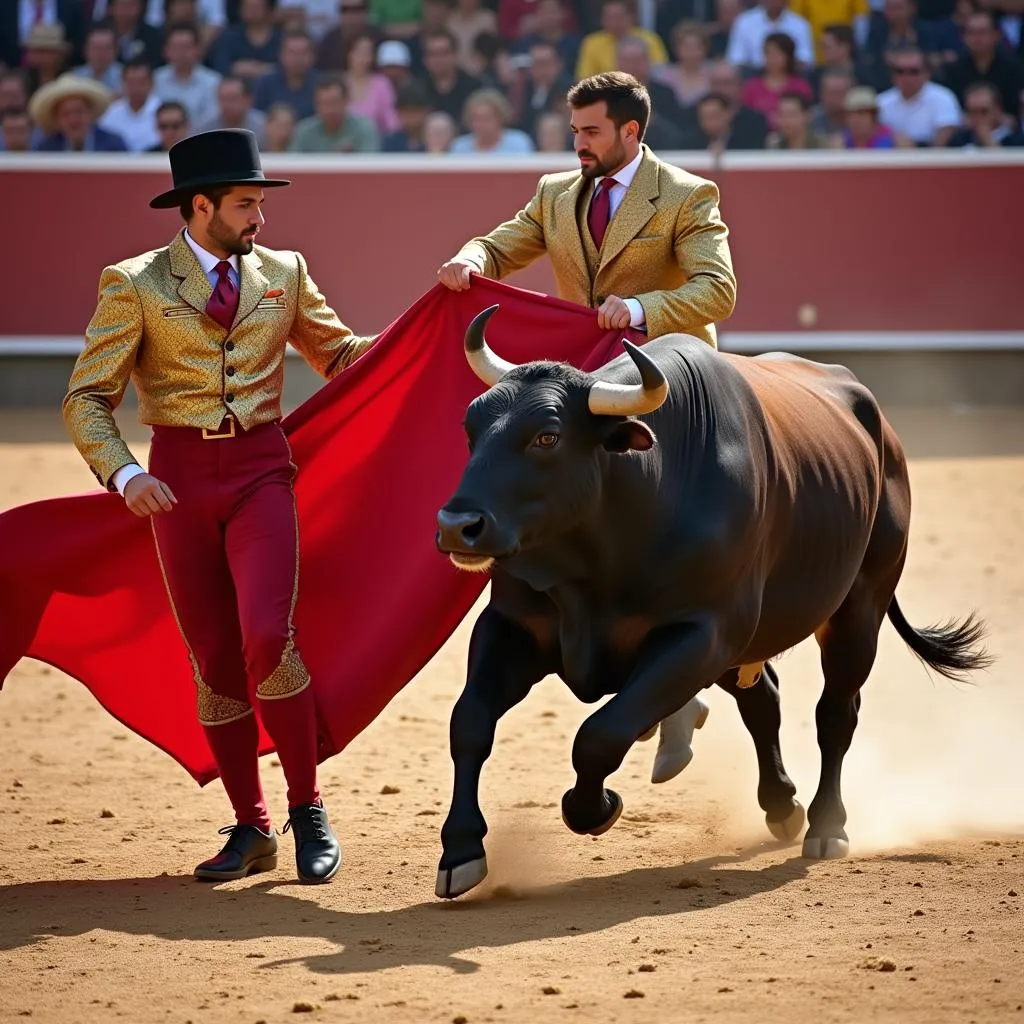 Bull Charging Matador