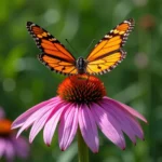 Butterfly on a Purple Flower