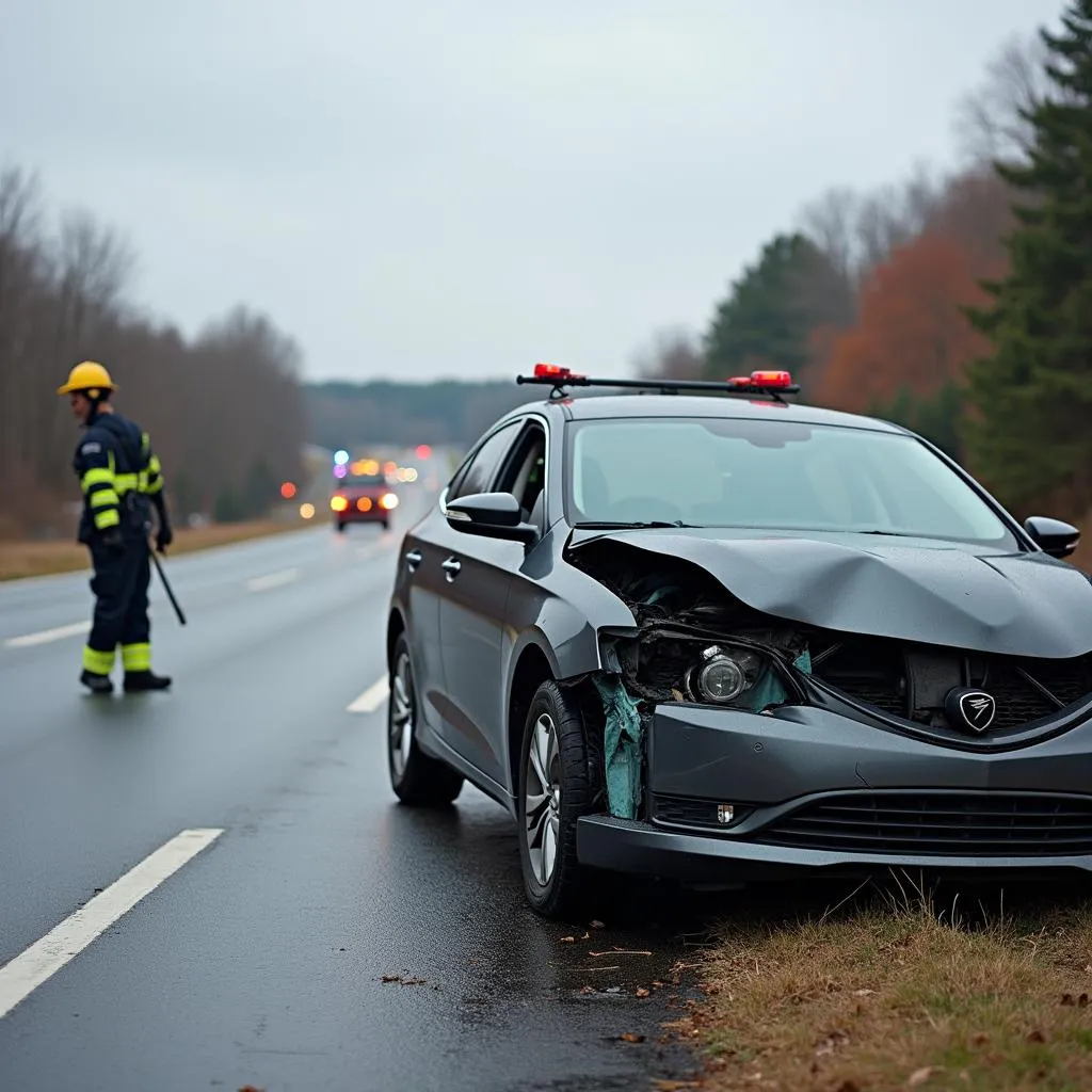 Car accident on the highway