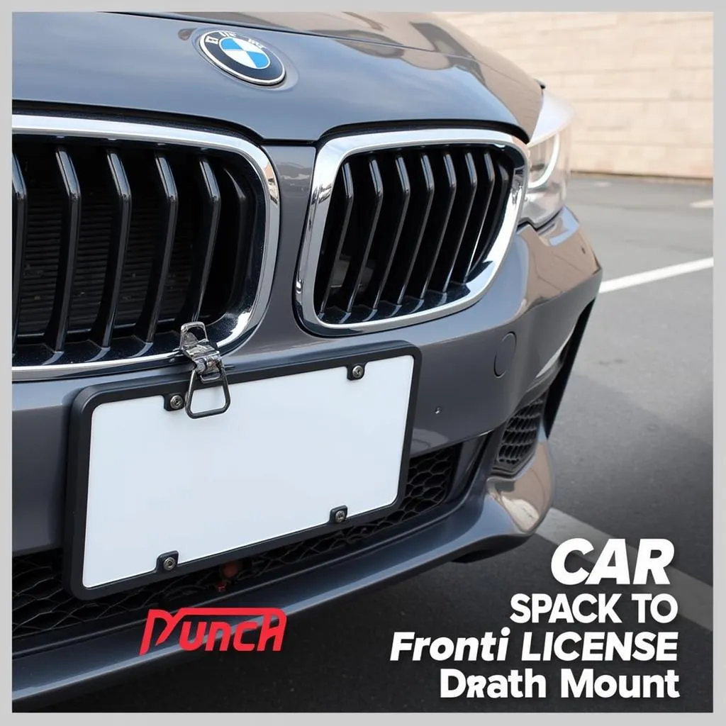 Car Front License Plate with No-Drill Mount