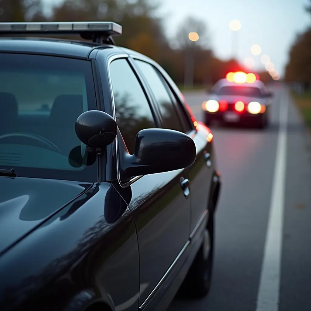 Car with Colored Window Tint Getting Pulled Over