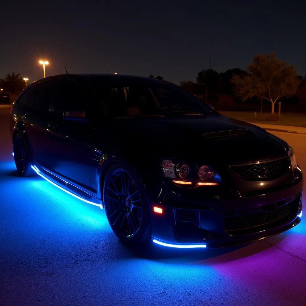 Car with Neon Underglow and LED Accents