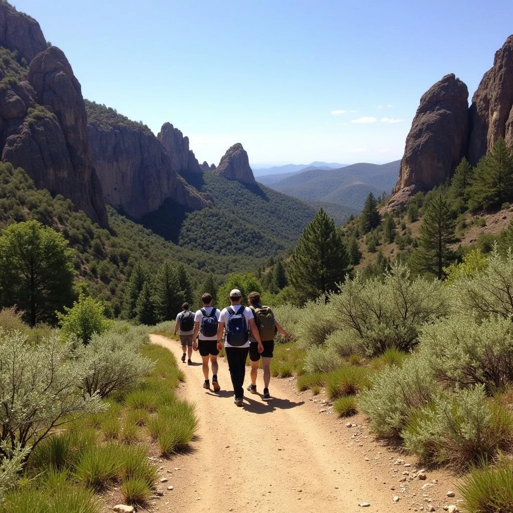 Hiking trails at Castlewood Canyon State Park near Franktown